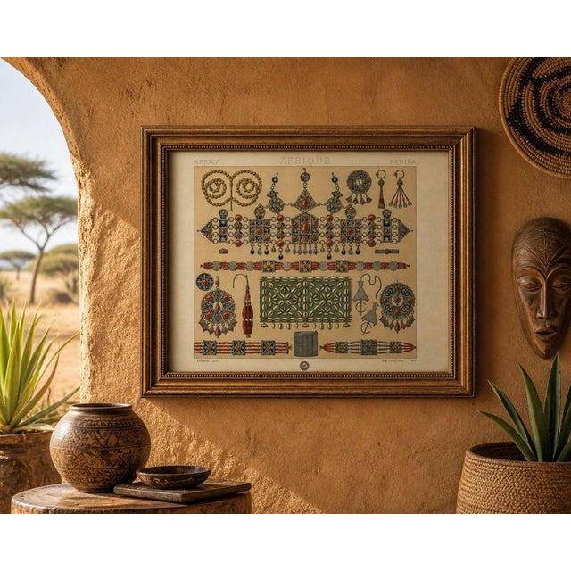 Racinet, Afrique: Kabyle Jewelry from Algeria, 1888, Lithograph For Sale - Image 3 of 10
