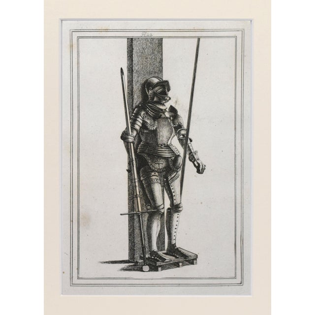 Sculpture Materials 19th Century Engravings of Medeival English Knights Suits of Armour 1801- A Pair For Sale - Image 7 of 9