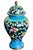 Colorful floral cloisonné ginger jar with lid with brass finial. Circa mid 20th century.
