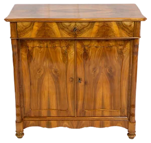 19th Century Biedermeier Walnut Half Cabinet