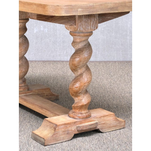 Baroque Swedish Cerused Oak Side Table with Barley-Twist Legs, 1920s For Sale - Image 6 of 13