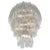 Pair Italian vintage chandeliers in Transparent Murano glass and nickel plated metal structure on 4 levels. The armor...