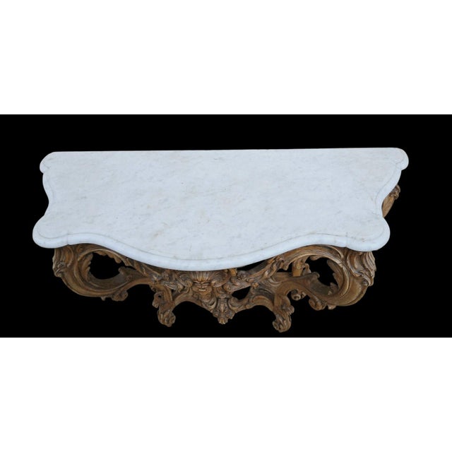 Wood Pickled Louis XV Console Table For Sale - Image 7 of 9