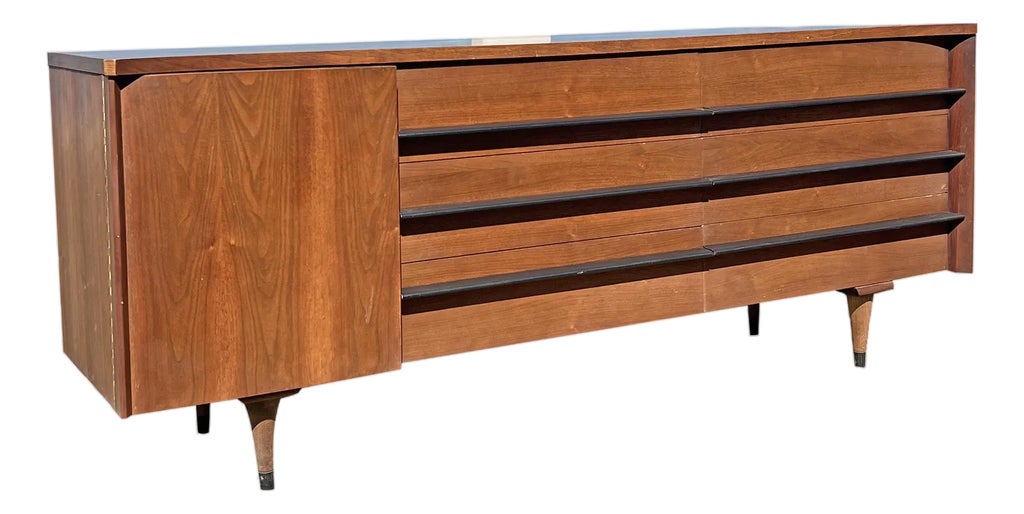 Vintage Mid Century Modern Long Dresser or Credenza by American of