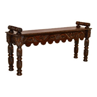 19th Century English Oak Window Seat For Sale