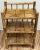 Chinoiserie Vintage Scorched Bamboo Three Tier Etagere Shelf For Sale - Image 3 of 11