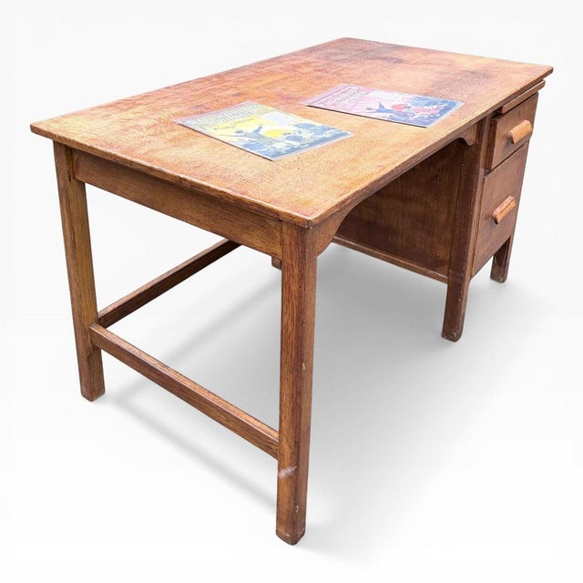 Vintage Tiger Oak Writing Desk from Abbess For Sale - Image 5 of 7
