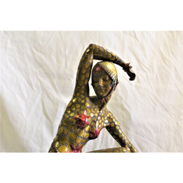 1990s Art Deco Fan Dancer After Chiparus For Sale - Image 16 of 18