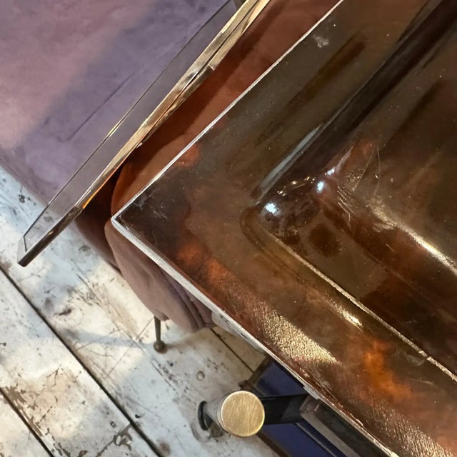 Christian Dior 1980s Modernist Faux Tortoiseshell Lucite Square Tray by Ulderico Cavinato For Sale - Image 4 of 12