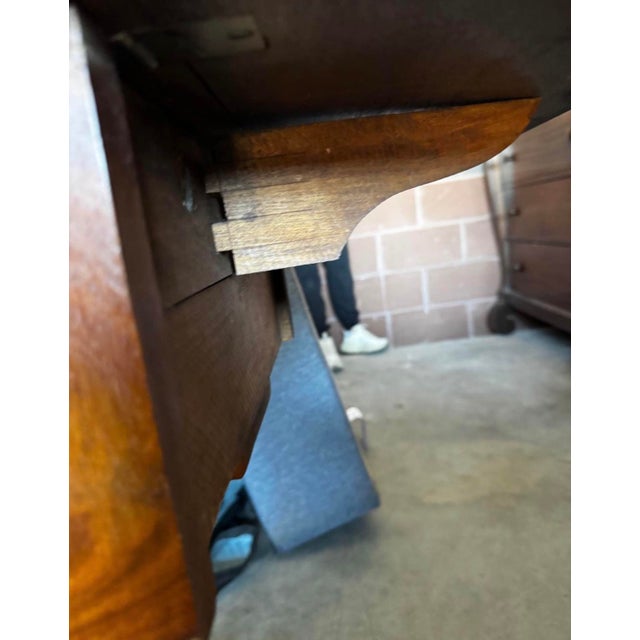 Empire-Style Drop-Leaf Sewing Table With Two Drawers & Scroll-Foot Pedestal For Sale In Salt Lake City - Image 6 of 8