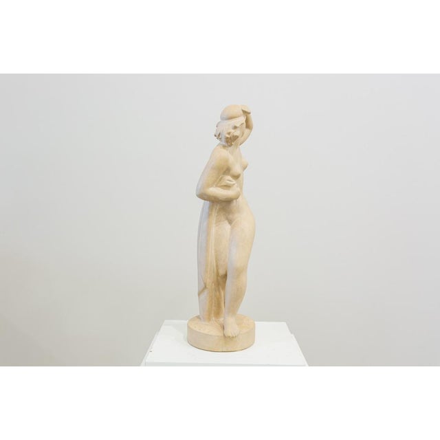 Beige Vintage Sandstone Sculpture by Jean Bregno For Sale - Image 8 of 9