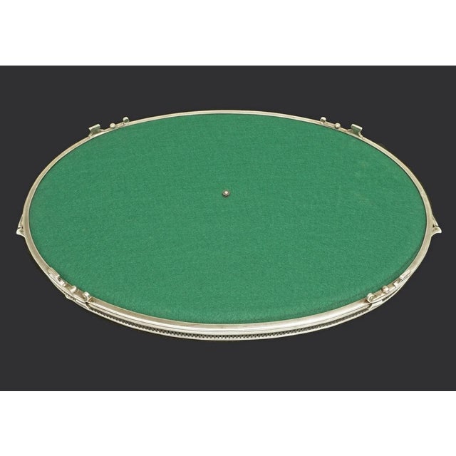 Mid 19th Century Edwardian Mahogany Oval Tray Silverplate Wood Tray Maple & Co London For Sale - Image 5 of 9
