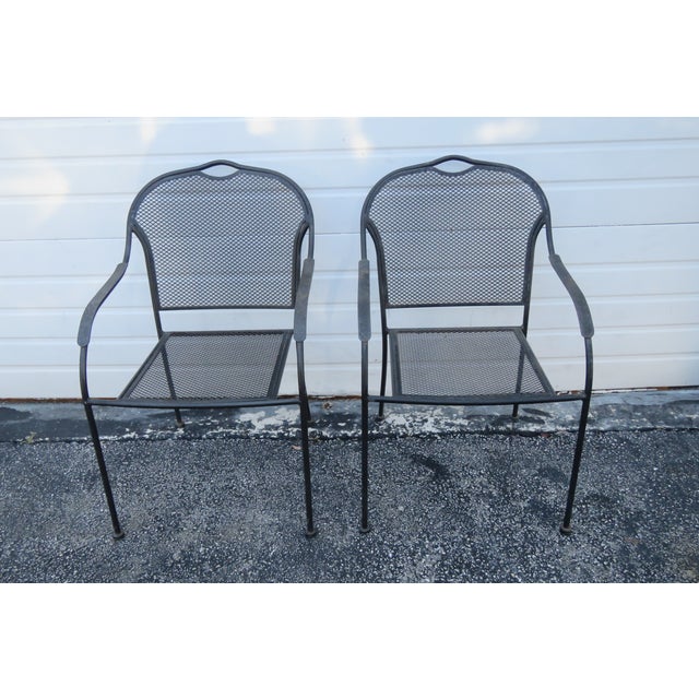 Mid Century Modern Outdoor Metal Chairs a Pair 4930 Chairish