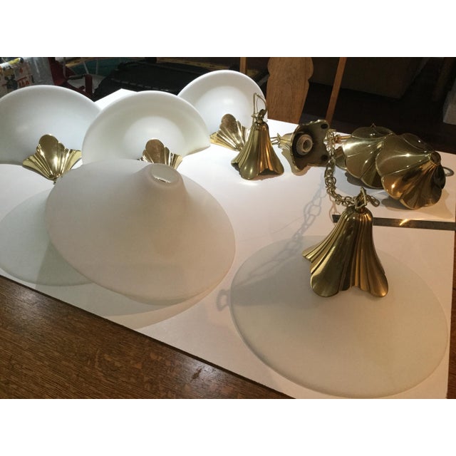 2000 - 2009 Stiffel Tulip Torchiere Floor Lamp, Matching Hanging Lights 3 & Sconces 3 For Sale - Image 5 of 7