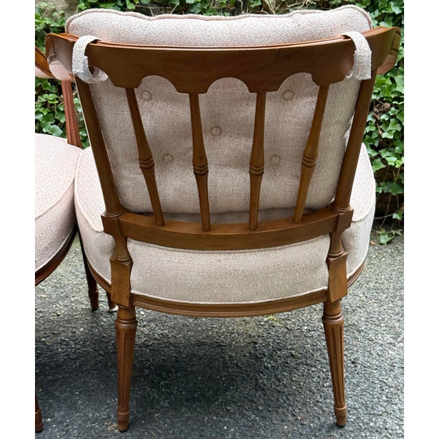 Vintage Regency Louis XVI Armchairs - A Pair For Sale - Image 9 of 11