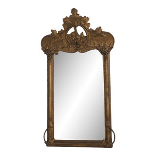 Antique Victorian Gold Gilt Grapevine Carved Mirror For Sale