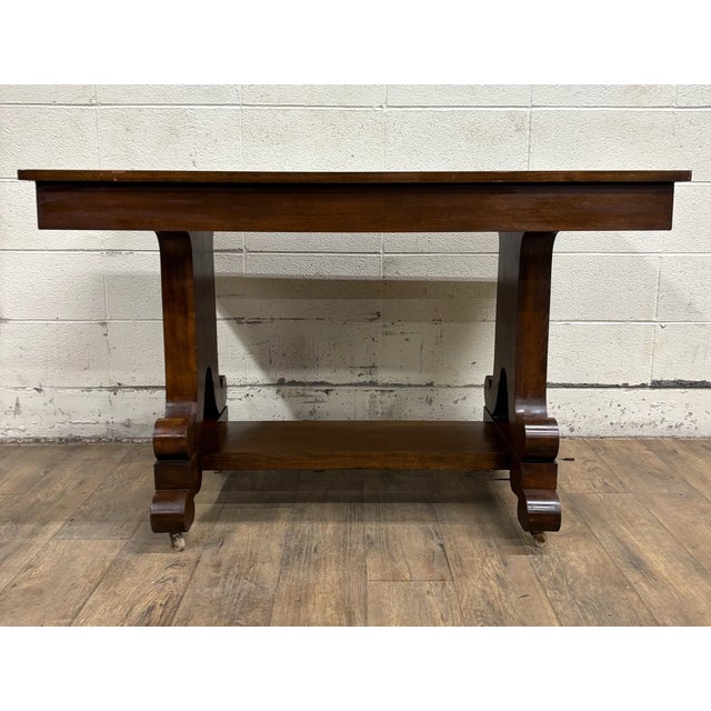 Antique American Empire Style Library Table Server Desk For Sale - Image 9 of 12