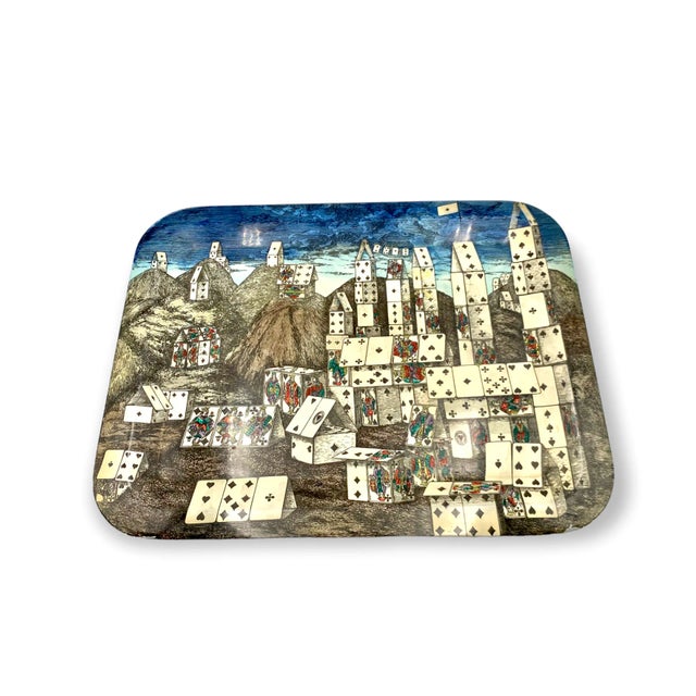 Metal Mid-Century Folding Coffee Table "City of Cards", Piero Fornasetti Italy 1950s For Sale - Image 7 of 13