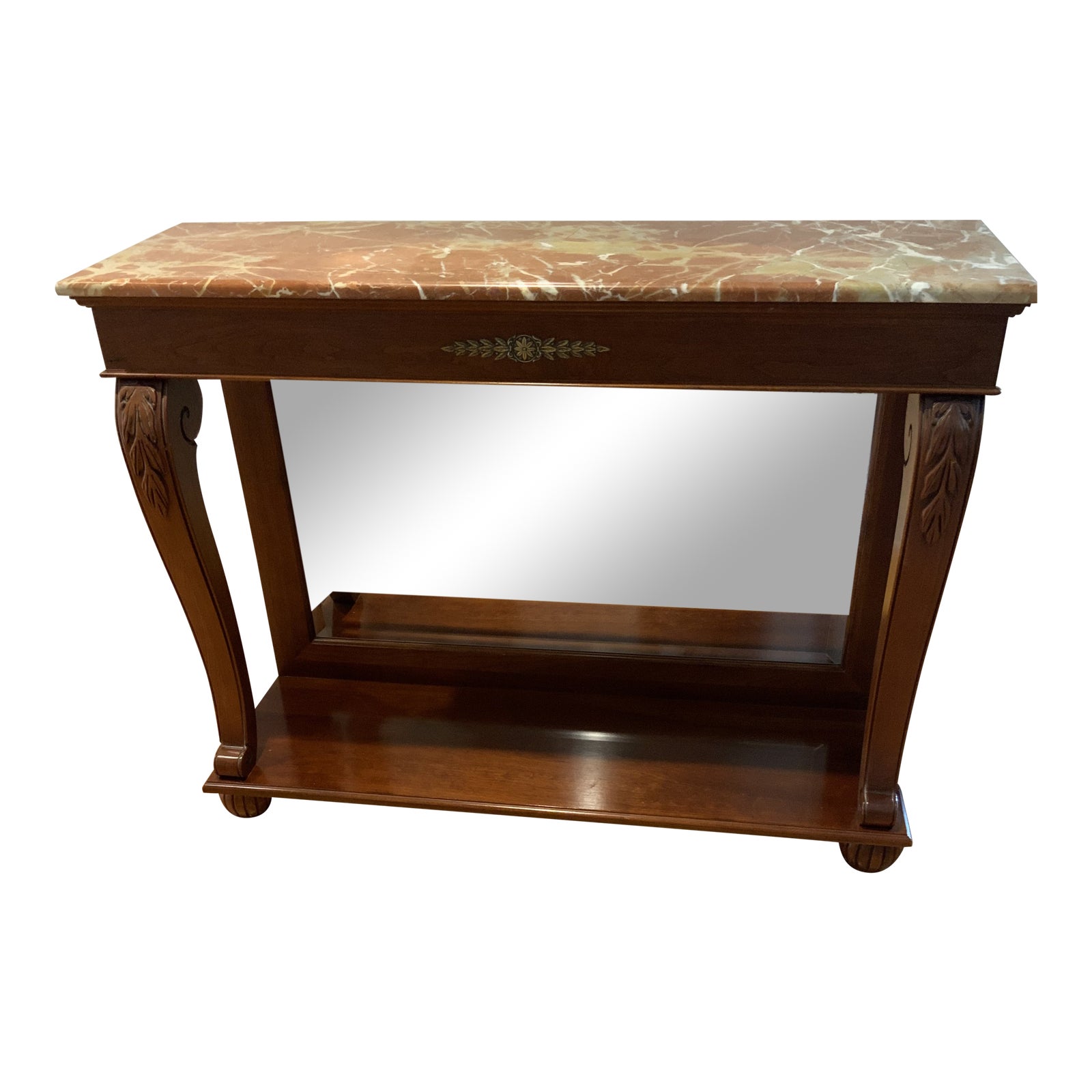Ethan Allen Marble Top Console Table Chairish