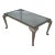 Heavy Iron Base Decorator Glass Top Coffee Table For Sale