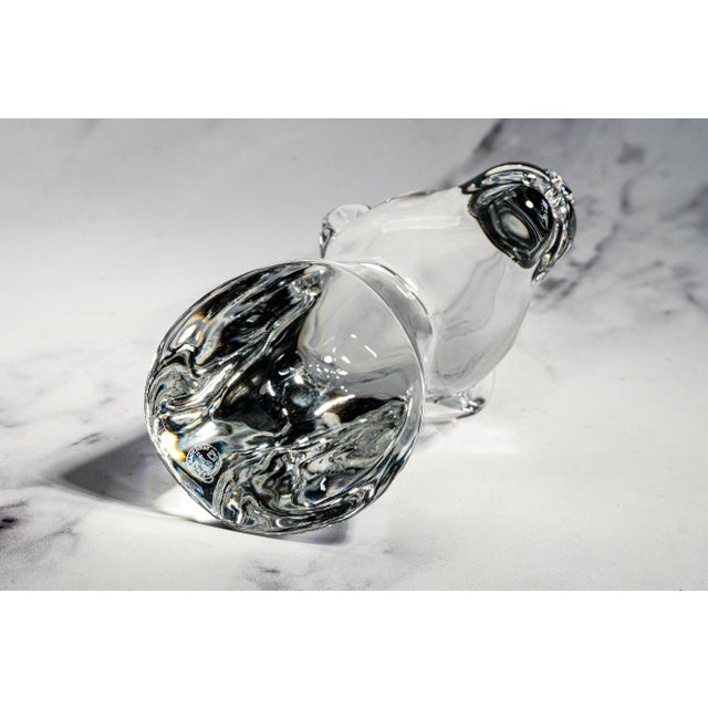 Solid French Crystal Animal Bust Vintage Baccarat Crystal Panther Head Sculpture Art Luxury Home Decor For Sale - Image 14 of 15