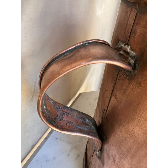 Large French Antique Copper Watering Can & Wrought Iron Rim, 19th Century For Sale - Image 11 of 16