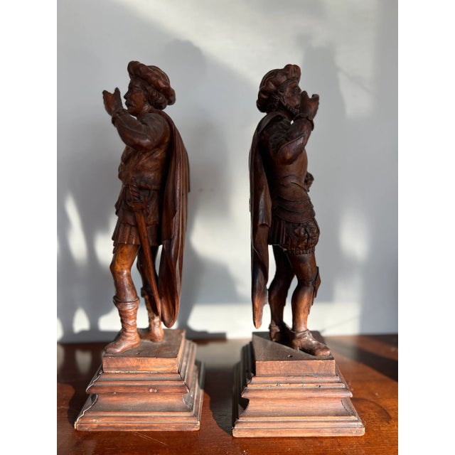 Pair, 19th Century Italian Renaissance Figural Spanish Soldiers or Landsknecht For Sale - Image 4 of 11