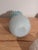 Early 20th Century Swirled Ribbed & Crimped Glass Baby Blue to White Ombre Vase For Sale - Image 4 of 4
