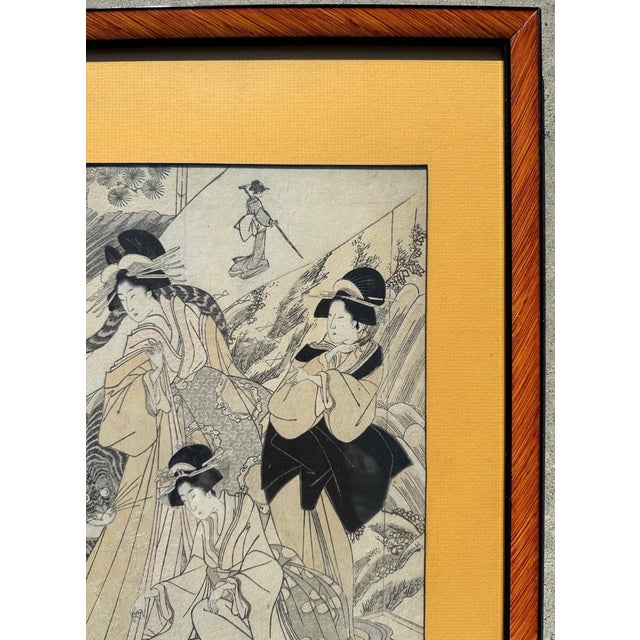 Paper Early 19th Century Right Panel of Utagawa Kuninaga’s Woodblock Print Triptych For Sale - Image 7 of 18