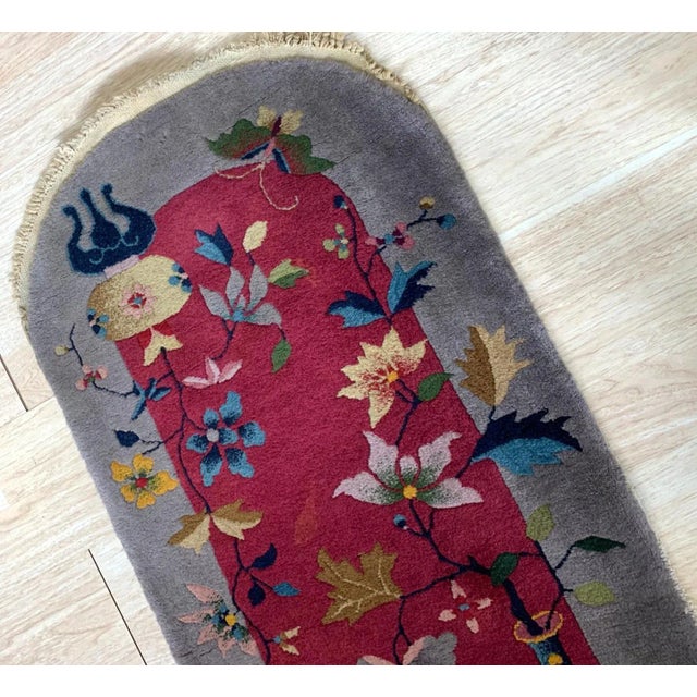 1920s Handmade Antique Art Deco Chinese Rug For Sale - Image 4 of 7