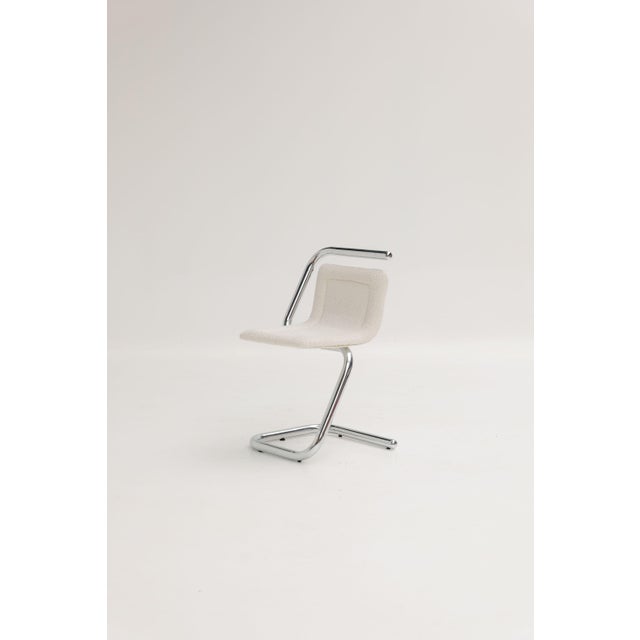 Vintage Italian Chairs in Off-White Bouclé Fabric, 1970s, Set of 4 For Sale - Image 11 of 12