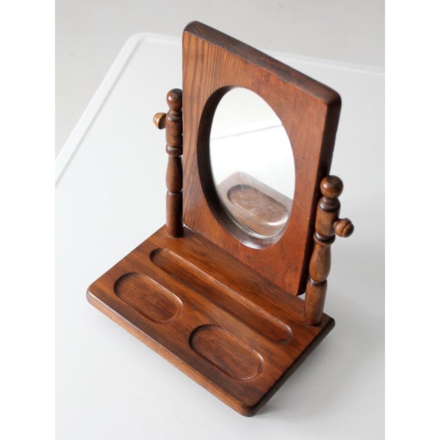 Antique Wooden Vanity Mirror For Sale - Image 10 of 11