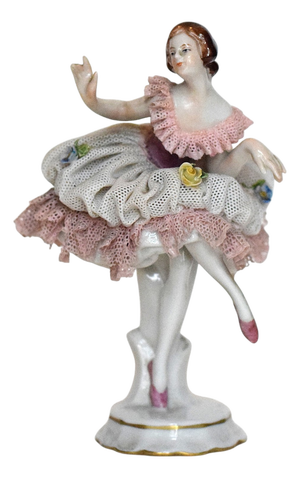 Ballerina Figurine in Porcelain from Volkstedt, Germany, 1920s