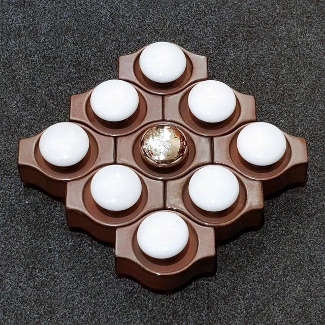 Mid-Century Modern Wall Light in Brown Ceramic by Cari Zalloni for Leola, 1960s For Sale - Image 4 of 16