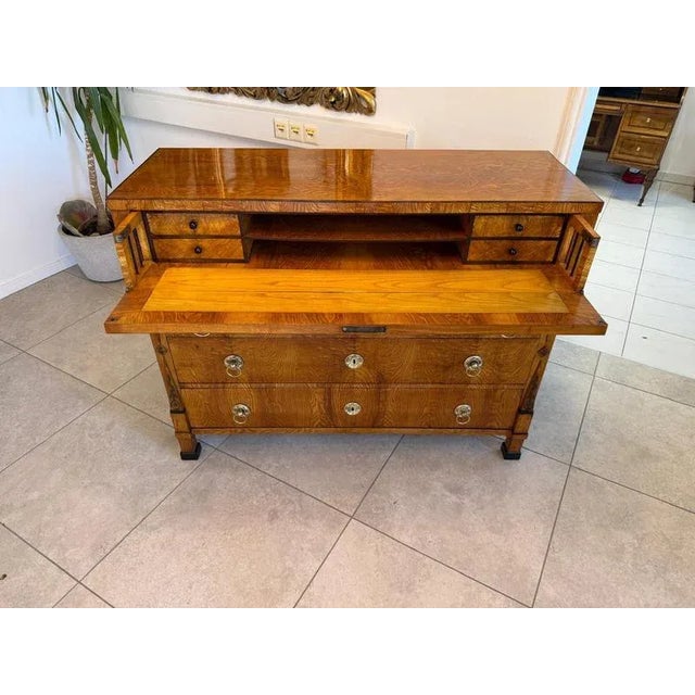 Biedermeier Writing Chest of Drawers in Ash For Sale - Image 16 of 18