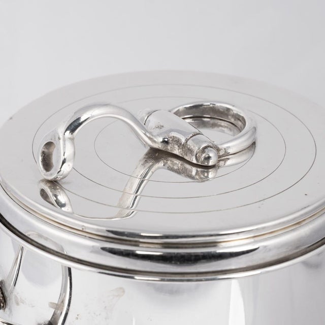 Metal Vintage Italian Silver Plated Ice Bucket by Gucci, 1980 For Sale - Image 7 of 10