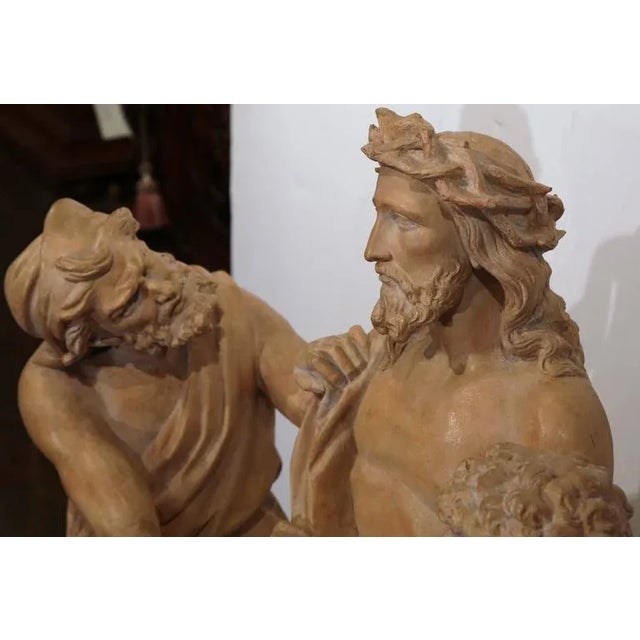 19th Century French Terracotta “Christ Stripped of His Garments” Sculpture For Sale - Image 4 of 10