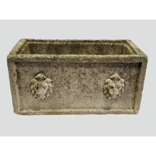 Mid 20th Century Concrete Lion Head Planters - Set of 2 For Sale - Image 10 of 10