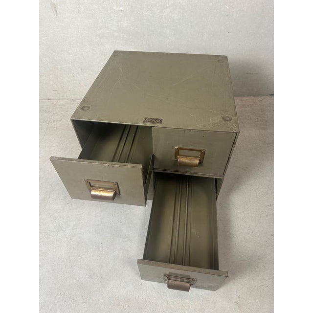 Metal Vintage Industrial Chests of Drawers, Set of 2 For Sale - Image 7 of 12