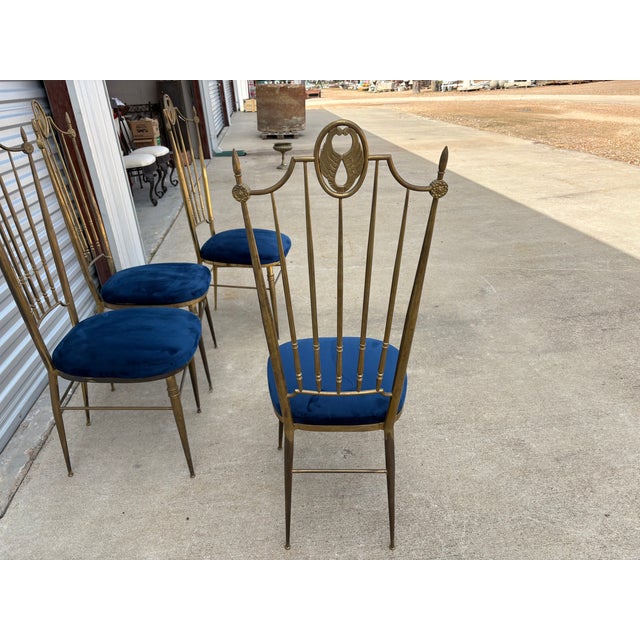 1960s Set of 4 Italian Brass Chiavari Chairs For Sale - Image 11 of 11