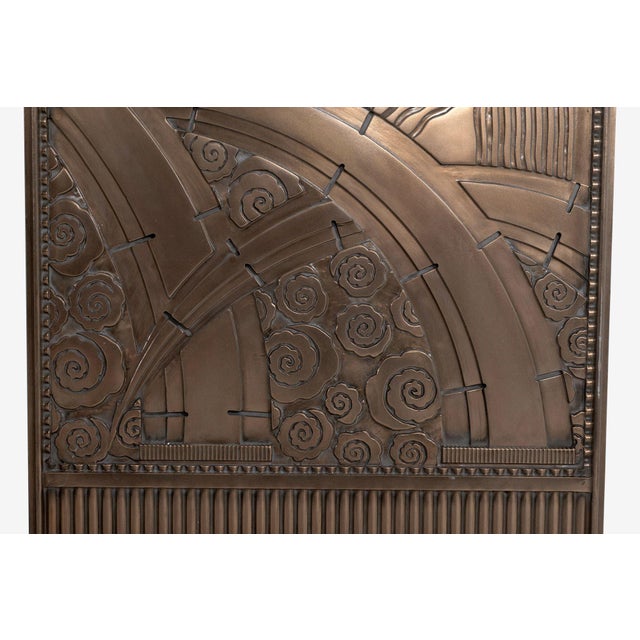1990s Set of Six Bronze Decorative Panels Edgar Brandt Style For Sale - Image 9 of 9