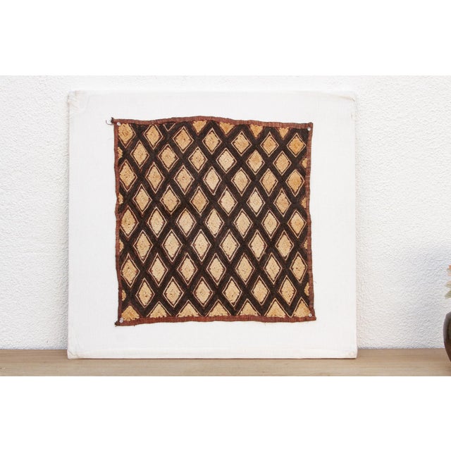 African Diamond Dance African Kuba Cloth Panel For Sale - Image 3 of 7