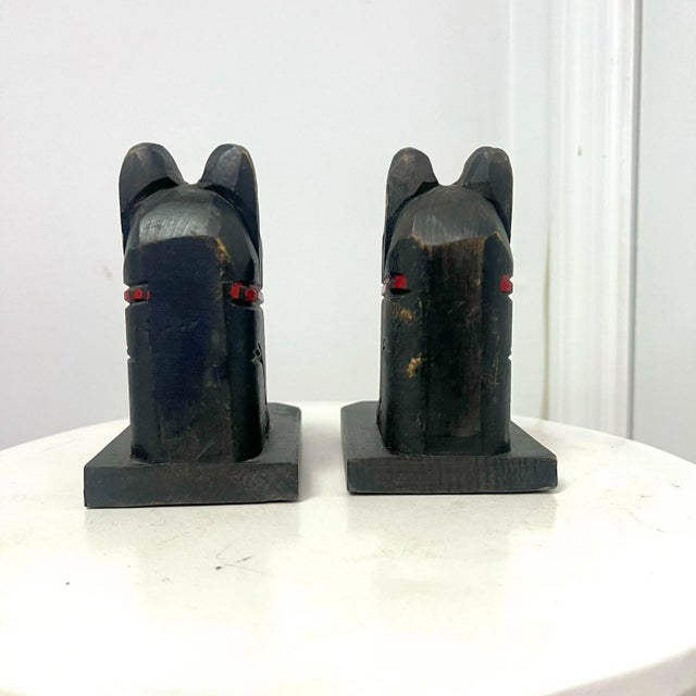 Late 20th Century Vintage French Wood Terrier Bookends - a Pair For Sale - Image 5 of 11
