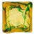 Salviati Gaspari Murano Vintage Golden Amber Green Swirl Italian Art Glass Landscape Design Bowl Ashtray For Sale