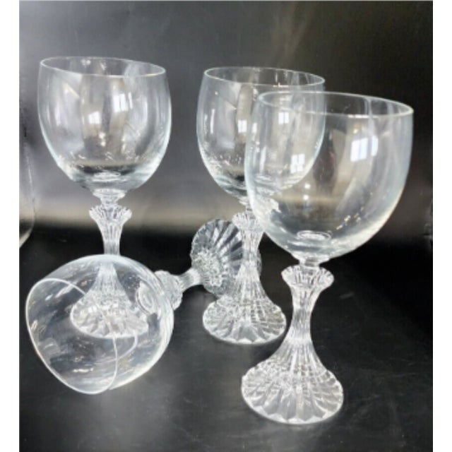 Late 20th Century Perfect Set of 4 Vintage Mikasa "The Ritz" Crystal Wine Glasses For Sale - Image 5 of 5