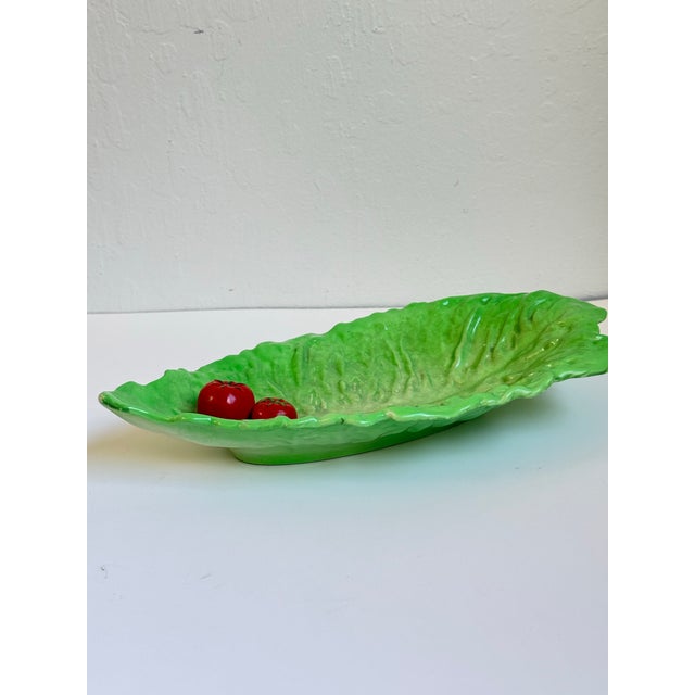 Mid-Century Modern Vintage Carlton Ware Lettuce Leaf Dish With Tomatoes For Sale - Image 3 of 9