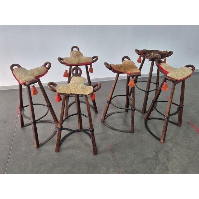 Vintage Brutalist Marbella Stools attributed to Sergio Rodrigues, 1970s, Set of 6 For Sale - Image 16 of 16