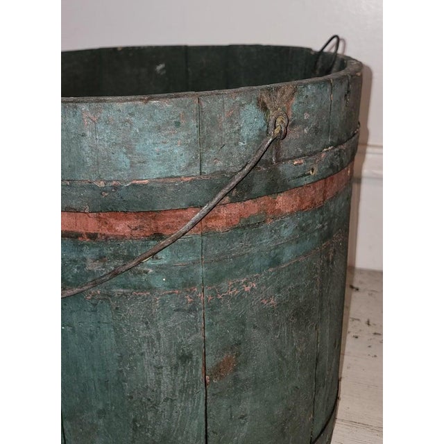 Late 19th Century Late 19th Century Original Blue Painted Handled Sap Bucket For Sale - Image 5 of 7