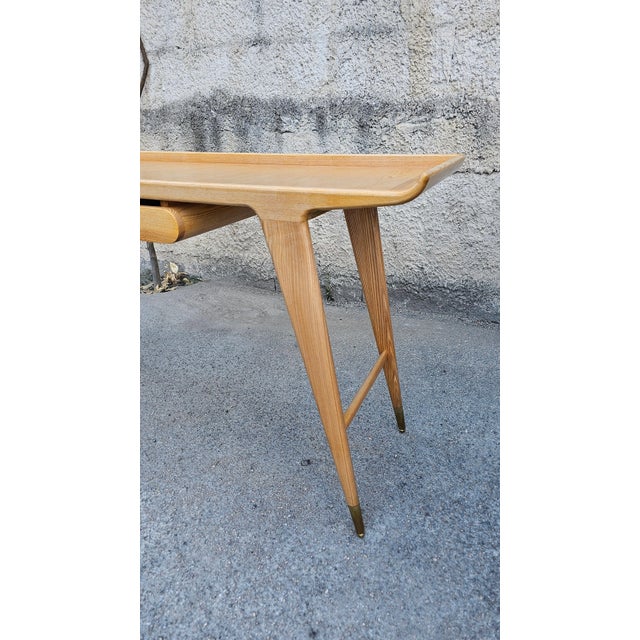 Beige Writing Desk in Ash Wood by Gio Ponti , 1950s For Sale - Image 8 of 15
