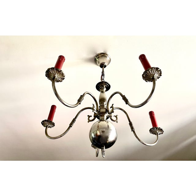 Dutch Grey Metal Chandelier, 1970, in Very Good conditions. Designed 1970 to 1979 European Plug (up to 250V).The wiring of...